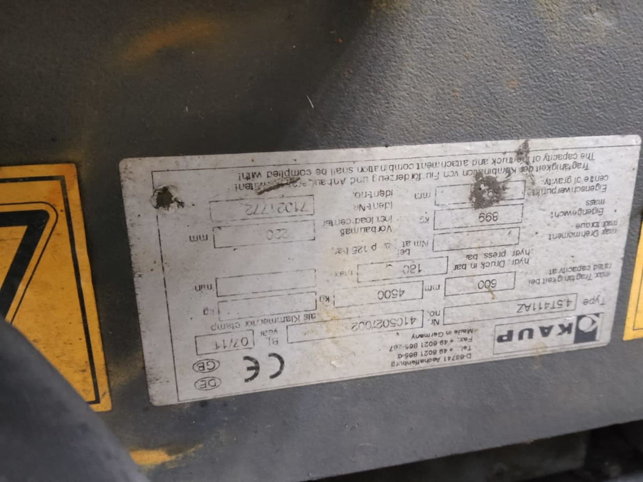 Kaup 4.5T411AZ - Dodatak za Oprema za rukovanje materijalima: slika 2 Kaup 4.5T411AZ - Dodatak za Oprema za rukovanje materijalima: slika 2
