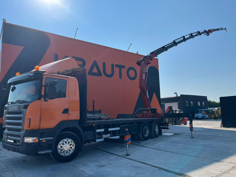 Scania R 340 6x2*4 HMF 2823-K6 + JIB / PLATFORM L=7293 mm - Kamion sa tovarnim sandukom, Kamion sa dizalicom: slika 1 Scania R 340 6x2*4 HMF 2823-K6 + JIB / PLATFORM L=7293 mm - Kamion sa tovarnim sandukom, Kamion sa dizalicom: slika 1