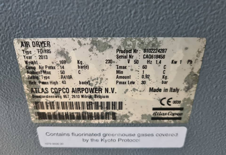 OSUSZACZ ZIĘBNICZY ATLAS COPCO FD 185 - Kompresor za vazduh: slika 5 OSUSZACZ ZIĘBNICZY ATLAS COPCO FD 185 - Kompresor za vazduh: slika 5
