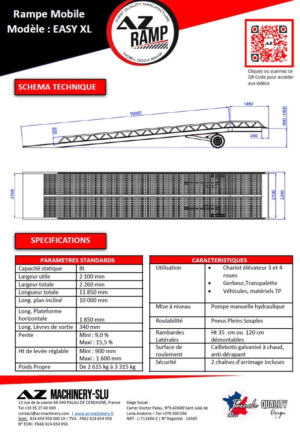 AZ RAMP EASY-XL 8 mobile loading ramp - Utovarna rampa: slika 3 AZ RAMP EASY-XL 8 mobile loading ramp - Utovarna rampa: slika 3