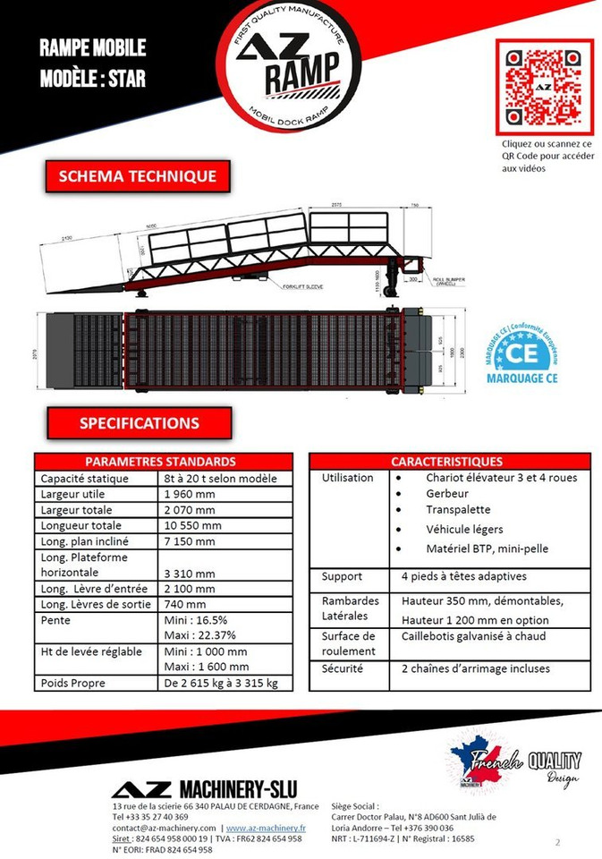 Loading Ramp with with hydraulic tilting bridge - AZ RAMP - STAR- 8T. 8 ton capacity - Utovarna rampa: slika 2 Loading Ramp with with hydraulic tilting bridge - AZ RAMP - STAR- 8T. 8 ton capacity - Utovarna rampa: slika 2