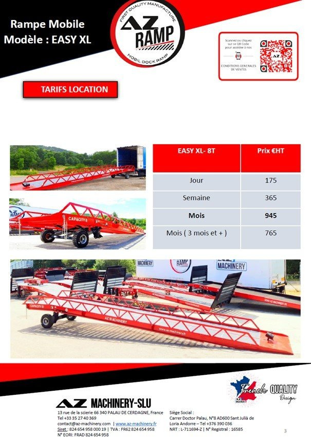 **RENTAL** AZ RAMP-EASY XL-8 . Mobil Loading Ramp WIDE With Level Off, 8 t Capacity - Utovarna rampa: slika 4 **RENTAL** AZ RAMP-EASY XL-8 . Mobil Loading Ramp WIDE With Level Off, 8 t Capacity - Utovarna rampa: slika 4