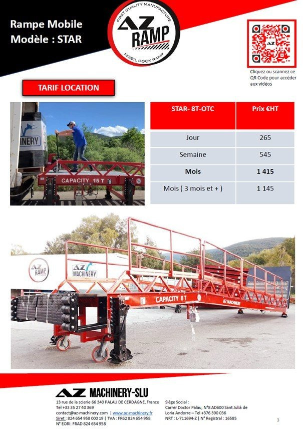 **RENTAL** Loading Ramp with with hydraulic tilting bridge - AZ RAMP - STAR- 8T. 8 ton capacity - Utovarna rampa: slika 5 **RENTAL** Loading Ramp with with hydraulic tilting bridge - AZ RAMP - STAR- 8T. 8 ton capacity - Utovarna rampa: slika 5