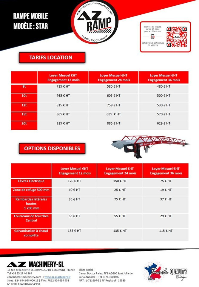 **RENTAL** Loading Ramp with with hydraulic tilting bridge - AZ RAMP - STAR- 8T. 8 ton capacity - Utovarna rampa: slika 2 **RENTAL** Loading Ramp with with hydraulic tilting bridge - AZ RAMP - STAR- 8T. 8 ton capacity - Utovarna rampa: slika 2