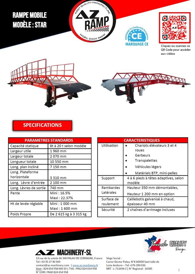 **RENTAL** Loading Ramp with with hydraulic tilting bridge - AZ RAMP - STAR- 8T. 8 ton capacity - Utovarna rampa: slika 4 **RENTAL** Loading Ramp with with hydraulic tilting bridge - AZ RAMP - STAR- 8T. 8 ton capacity - Utovarna rampa: slika 4