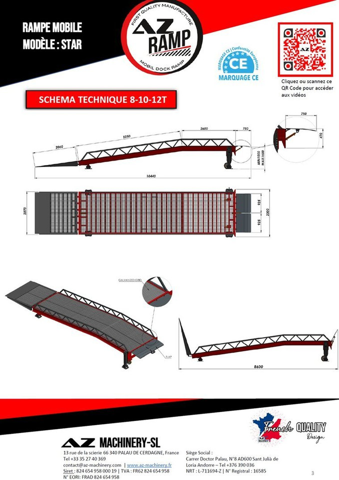 **RENTAL** Loading Ramp with with hydraulic tilting bridge - AZ RAMP - STAR- 8T. 8 ton capacity - Utovarna rampa: slika 5 **RENTAL** Loading Ramp with with hydraulic tilting bridge - AZ RAMP - STAR- 8T. 8 ton capacity - Utovarna rampa: slika 5