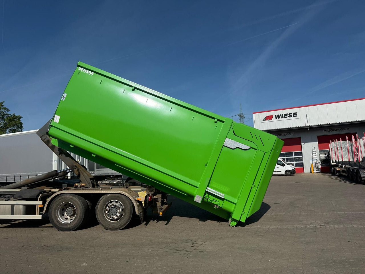 RSM Abrollcontainer 38m³ mit hydr. Heckklappe - Prikolica za prevoz kontejnera/ Prikolica sa promenjivim sandukom: slika 1 RSM Abrollcontainer 38m³ mit hydr. Heckklappe - Prikolica za prevoz kontejnera/ Prikolica sa promenjivim sandukom: slika 1