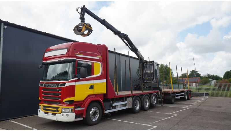 Scania R 580 V8 8X4 LOGTRANSPORT COMBI WITH MTDK YEAR 2012 TRAILER KESLA 46 CRANE - Šticar, Kamion sa dizalicom: slika 3 Scania R 580 V8 8X4 LOGTRANSPORT COMBI WITH MTDK YEAR 2012 TRAILER KESLA 46 CRANE - Šticar, Kamion sa dizalicom: slika 3