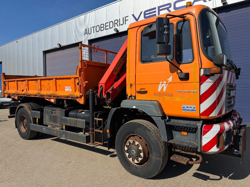 MAN ME18.250 **4x4-TIPPER+PALFINGER PK8500-BELGIAN TRUCK** - Istovarivač, Kamion sa dizalicom: slika 1 MAN ME18.250 **4x4-TIPPER+PALFINGER PK8500-BELGIAN TRUCK** - Istovarivač, Kamion sa dizalicom: slika 1