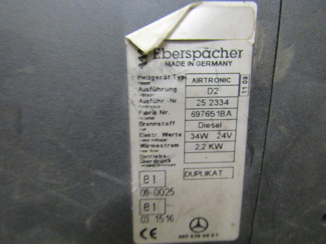 EBERSPACHER “AIRTRONIC” NIGHT HEATER TYPE D2 & D1LC CHOICE AVAILABLE SUITS MAN AND MERCEDES - Kabina i enterijer za Kamion: slika 3 EBERSPACHER “AIRTRONIC” NIGHT HEATER TYPE D2 & D1LC CHOICE AVAILABLE SUITS MAN AND MERCEDES - Kabina i enterijer za Kamion: slika 3