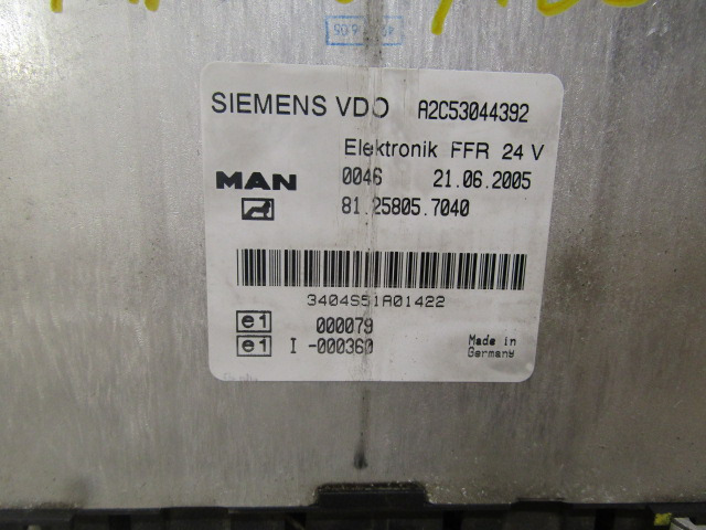 MAN TGA / TGS FFR UNIT ECU P/NO 81.25805.7040 - Upravljačka jedinica za Kamion: slika 2 MAN TGA / TGS FFR UNIT ECU P/NO 81.25805.7040 - Upravljačka jedinica za Kamion: slika 2
