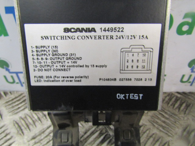 SCANIA P94 VOLTAGE CONVERTER P/NO 1449522 - Upravljačka jedinica za Kamion: slika 2 SCANIA P94 VOLTAGE CONVERTER P/NO 1449522 - Upravljačka jedinica za Kamion: slika 2