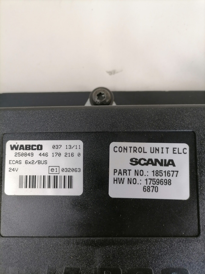 Scania Ecu, ECAS 1851677 - Upravljačka jedinica za Kamion: slika 3 Scania Ecu, ECAS 1851677 - Upravljačka jedinica za Kamion: slika 3