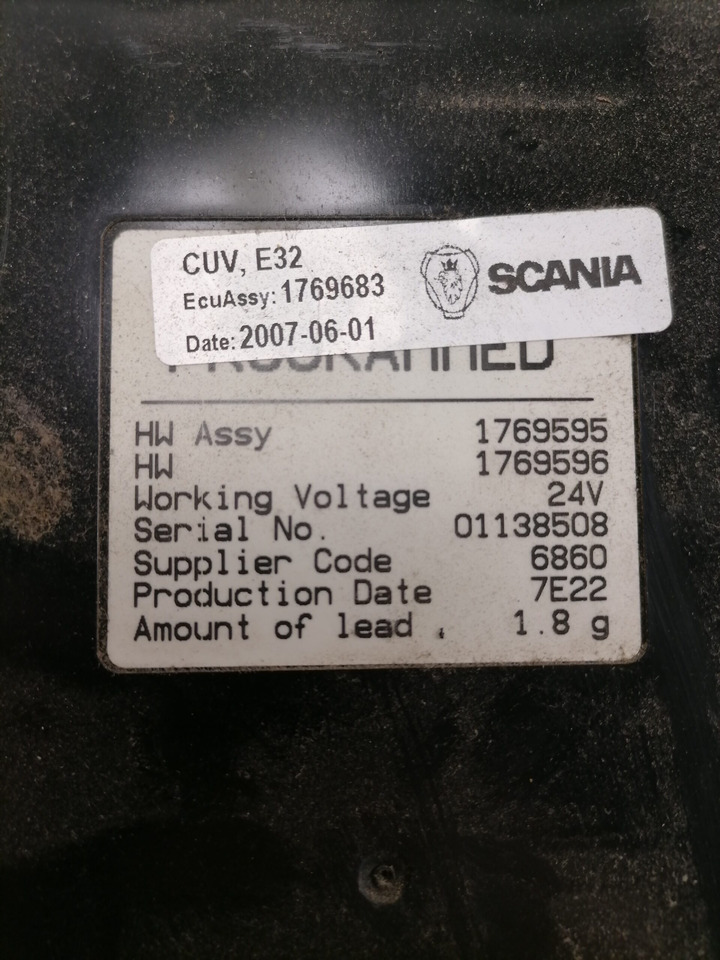 Scania Ecu, VIS 1769683 - Upravljačka jedinica za Kamion: slika 5 Scania Ecu, VIS 1769683 - Upravljačka jedinica za Kamion: slika 5