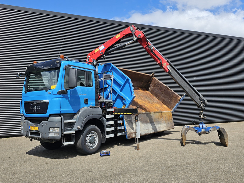 MAN TGS 28.400 6X4-4 BL / CRANE + 2 SIDE TIPPER - Istovarivač, Kamion sa dizalicom: slika 3 MAN TGS 28.400 6X4-4 BL / CRANE + 2 SIDE TIPPER - Istovarivač, Kamion sa dizalicom: slika 3