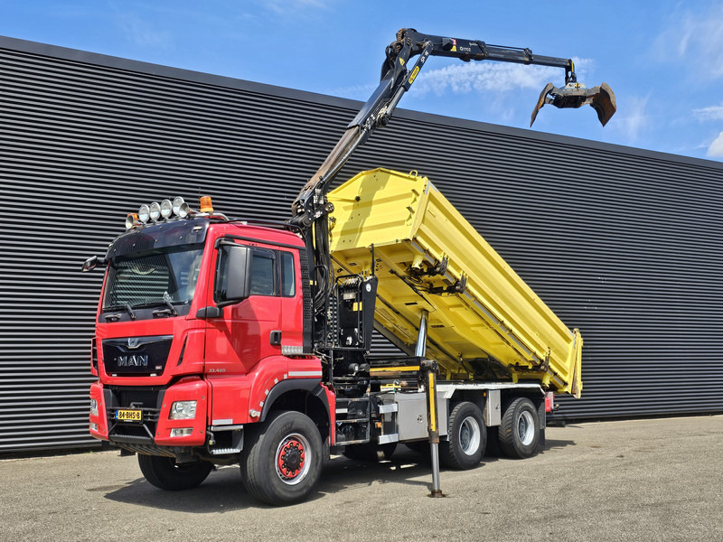MAN TGS 33.480 6x6 / PALFINGER Z CRANE / 2 SIDE TIPPER - Istovarivač, Kamion sa dizalicom: slika 1 MAN TGS 33.480 6x6 / PALFINGER Z CRANE / 2 SIDE TIPPER - Istovarivač, Kamion sa dizalicom: slika 1
