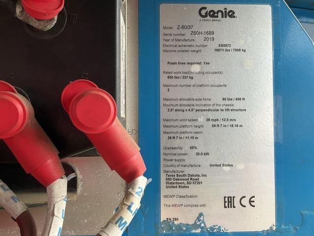 Genie Z60/37 - Zglobna platforma: slika 5 Genie Z60/37 - Zglobna platforma: slika 5