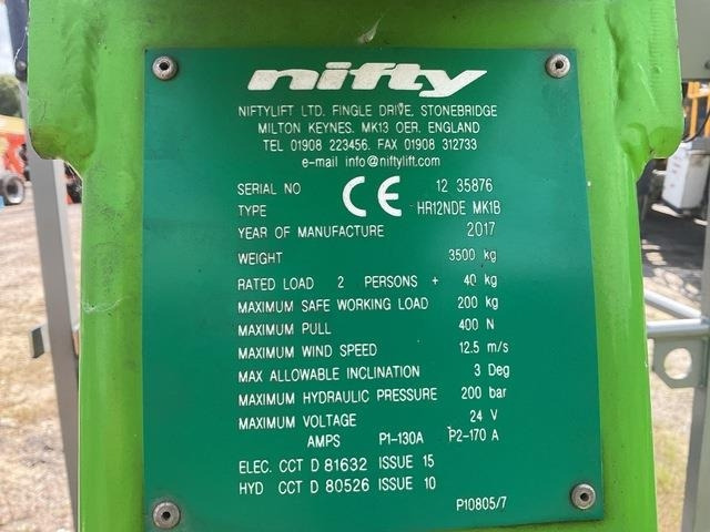 Niftylift HR12NDE - Zglobna platforma: slika 5 Niftylift HR12NDE - Zglobna platforma: slika 5