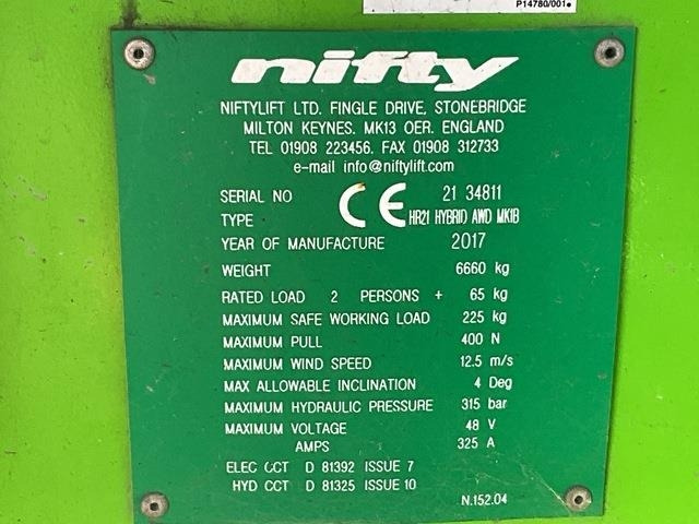 Niftylift HR21 - Zglobna platforma: slika 5 Niftylift HR21 - Zglobna platforma: slika 5