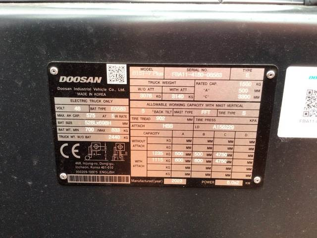 Doosan B15T-7 PLUS - Električni viljuškar: slika 5 Doosan B15T-7 PLUS - Električni viljuškar: slika 5