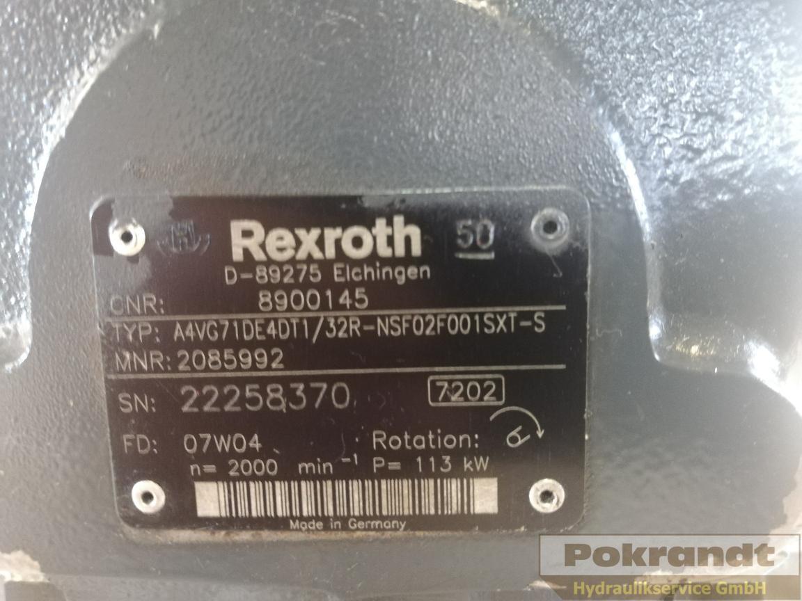 Rexroth Bosch A4VG71DE4DT1 32R NSF02F001SXT-S - 2 Einheiten vorhanden - Hidraulična pumpa: slika 2 Rexroth Bosch A4VG71DE4DT1 32R NSF02F001SXT-S - 2 Einheiten vorhanden - Hidraulična pumpa: slika 2