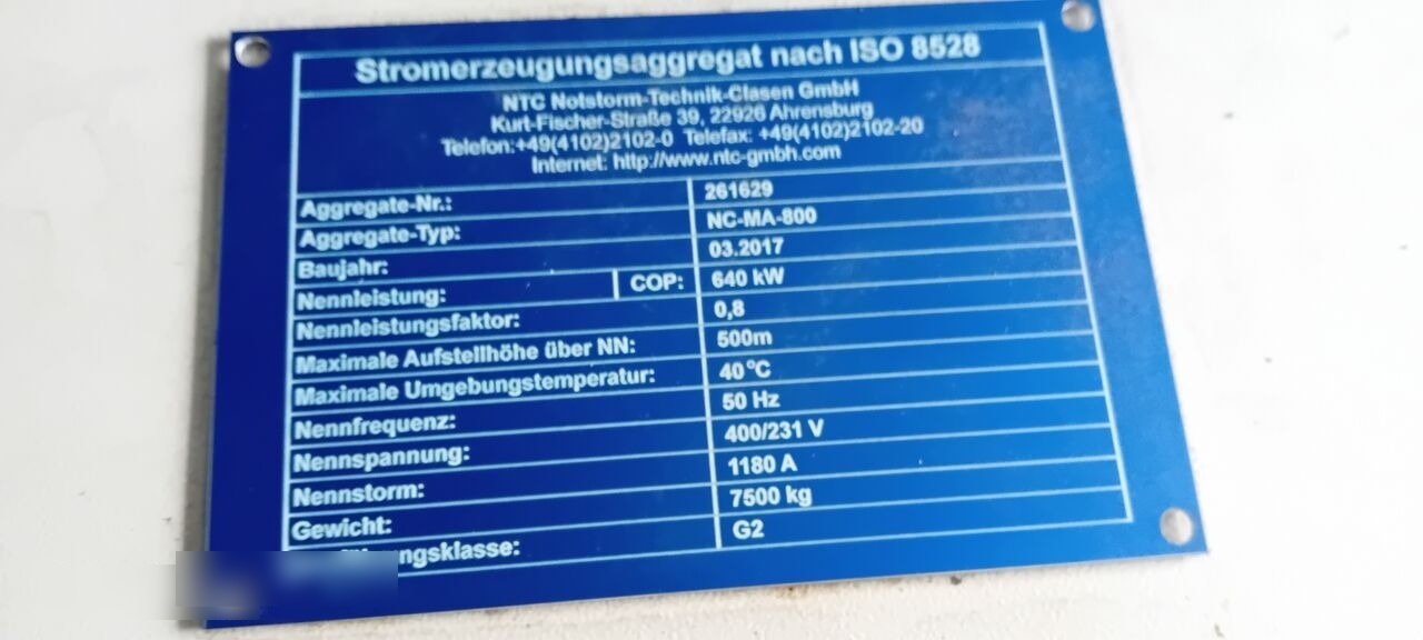 MAN Agregat Prądotwórczy Generator Stamford MAN DIESEL 640 kw 800 - Set generatora: slika 1 MAN Agregat Prądotwórczy Generator Stamford MAN DIESEL 640 kw 800 - Set generatora: slika 1