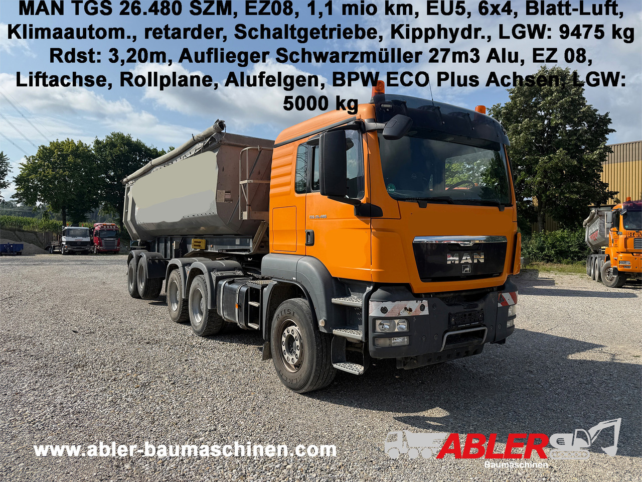MAN TGS 26.480 SZM 6x4 mit Kippauflieger - Istovarivač: slika 1 MAN TGS 26.480 SZM 6x4 mit Kippauflieger - Istovarivač: slika 1