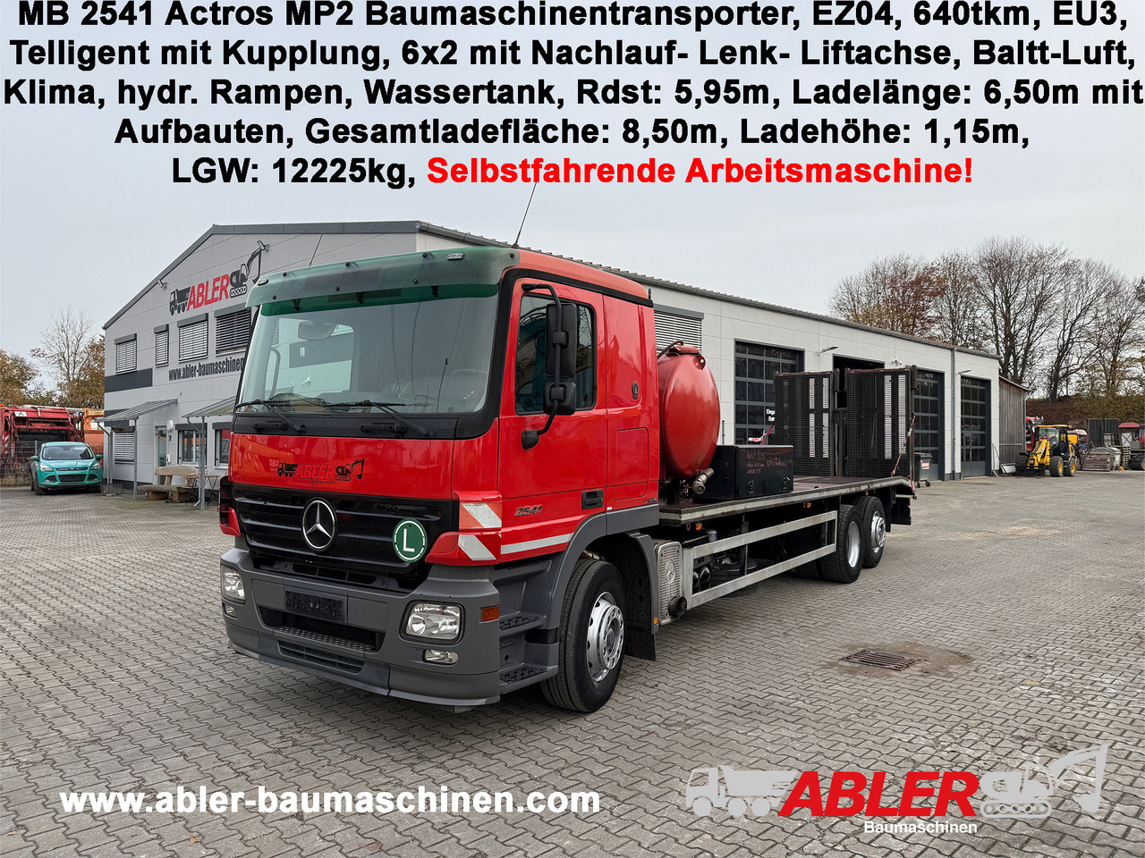 Mercedes-Benz 2541 Actros Baumaschinentransporter Klima Retarder - Kamion za prevoz automobila: slika 1 Mercedes-Benz 2541 Actros Baumaschinentransporter Klima Retarder - Kamion za prevoz automobila: slika 1