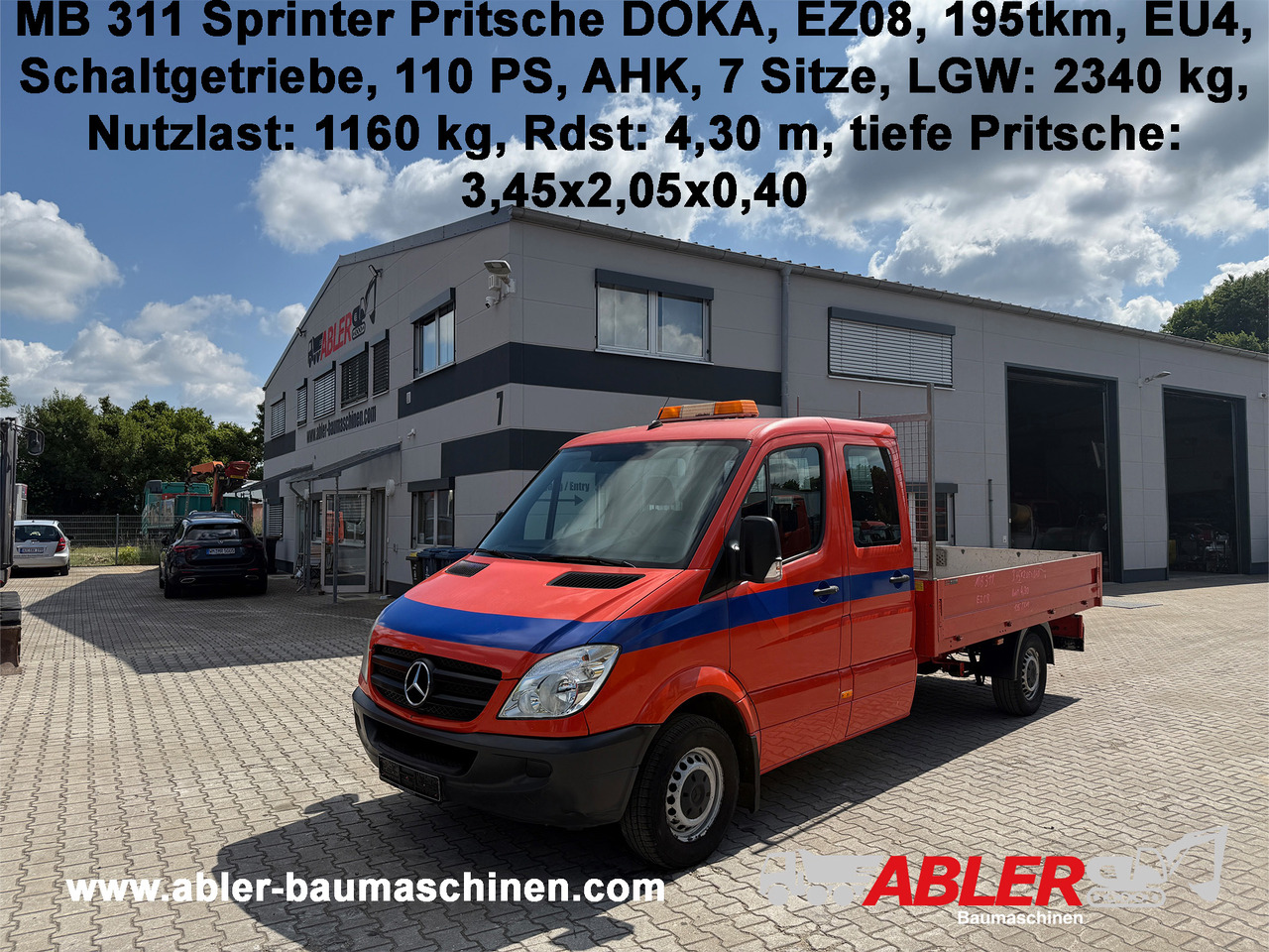 Mercedes-Benz 311 Sprinter Pritsche AHK - Kamion sa tovarnim sandukom: slika 1 Mercedes-Benz 311 Sprinter Pritsche AHK - Kamion sa tovarnim sandukom: slika 1