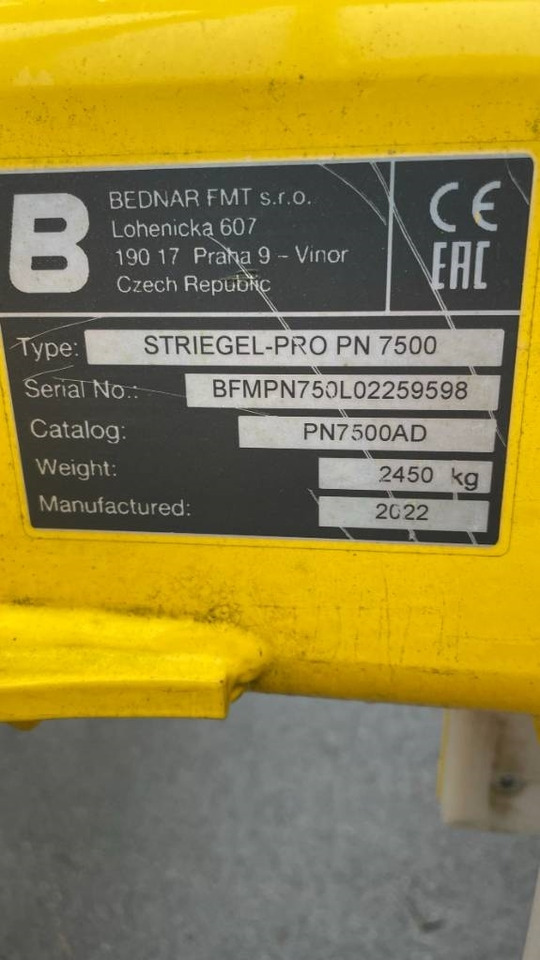 Bednar Striegel PN 7500 - Češljasta drljača: slika 3 Bednar Striegel PN 7500 - Češljasta drljača: slika 3