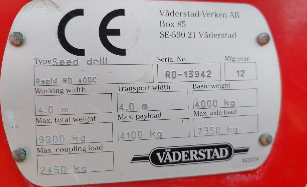 Sejalica Väderstad Rapid 400C Super XL m Biodrill: slika 15