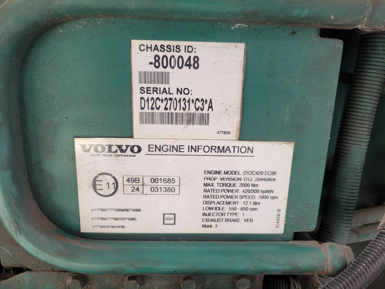 Volvo Volvo D12 - Motor za Pokretni kran: slika 5 Volvo Volvo D12 - Motor za Pokretni kran: slika 5