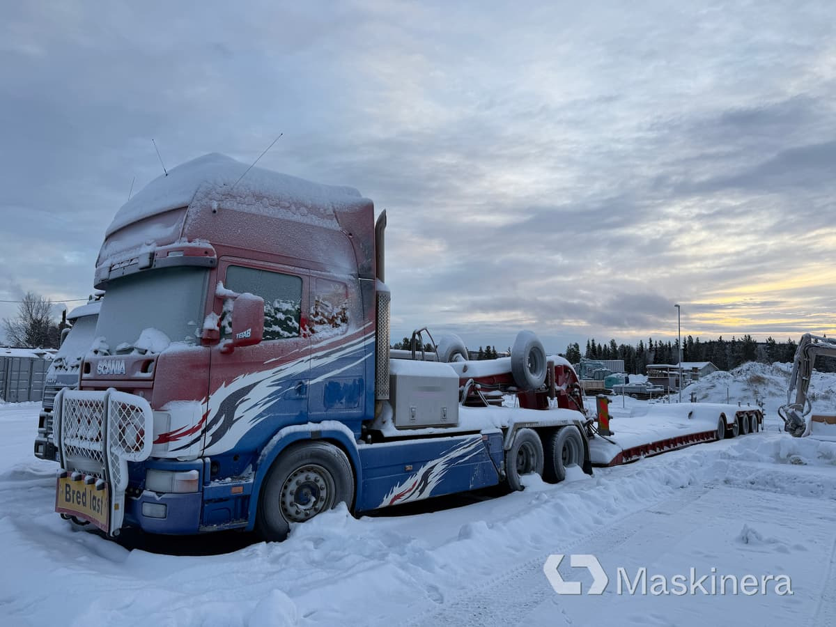 Maskintrailer Scania R144 6X4 & VM Trailer VM53-4-PNK - Tegljač, Niska poluprikolica za prevoz: slika 1 Maskintrailer Scania R144 6X4 & VM Trailer VM53-4-PNK - Tegljač, Niska poluprikolica za prevoz: slika 1