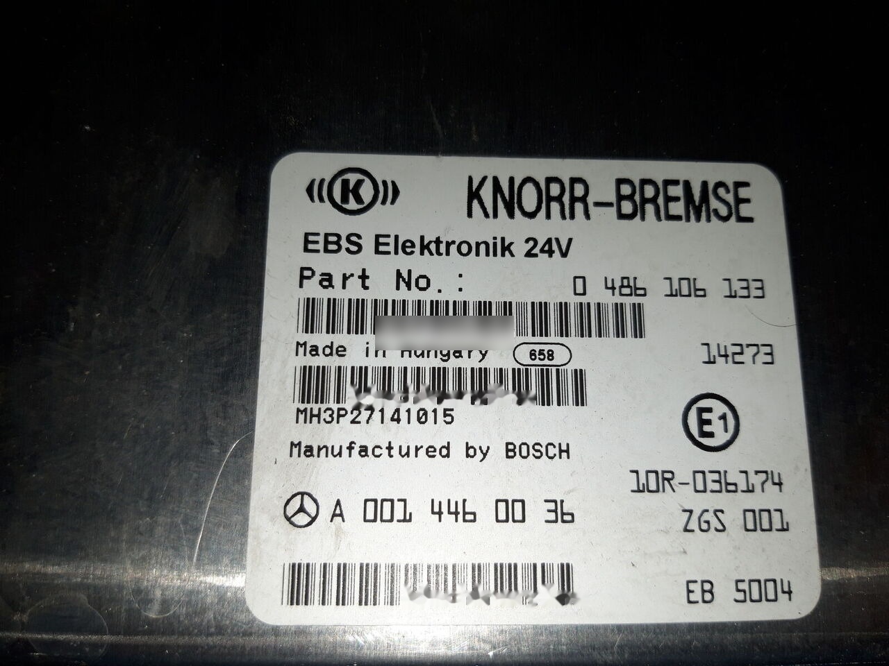 Knorr-Bremse ACTROS MP4 EURO 6 Mercedes-Benz ACTROS MP4 truck - Upravljačka jedinica za Kamion: slika 2 Knorr-Bremse ACTROS MP4 EURO 6 Mercedes-Benz ACTROS MP4 truck - Upravljačka jedinica za Kamion: slika 2
