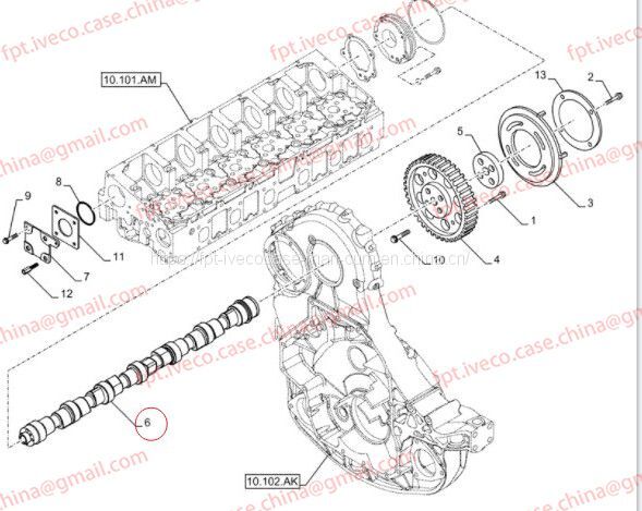 FPT IVECO CASE Cursor11 F3GFE613A B001 5801863562 CAMSHAFT 5801465702/580199815 - Bregasta osovina: slika 4 FPT IVECO CASE Cursor11 F3GFE613A B001 5801863562 CAMSHAFT 5801465702/580199815 - Bregasta osovina: slika 4