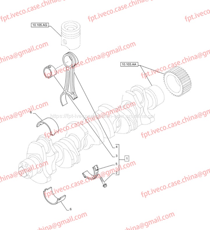 FPT IVECO CASE Cursor9 F2CFE614A*B041/F2CGE614F*V004 5802431166 Connecting rod tile (red)500054902/500054906/500054908 - Klipnjača: slika 1 FPT IVECO CASE Cursor9 F2CFE614A*B041/F2CGE614F*V004 5802431166 Connecting rod tile (red)500054902/500054906/500054908 - Klipnjača: slika 1