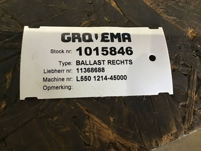 Liebherr - Kontra teg za Građevinska mašina: slika 2 Liebherr - Kontra teg za Građevinska mašina: slika 2