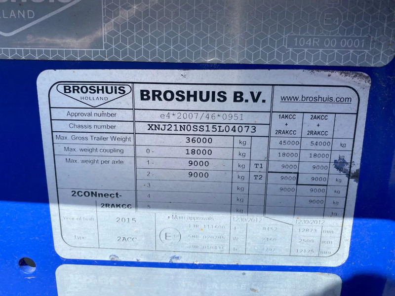 Poluprikolica za prevoz kontejnera/ Poluprikolica sa promenjivim sandukom Broshuis 2Connect 2AKCC / 4 Axles / 3x Steering Axle / 2x Lift Axle: slika 9