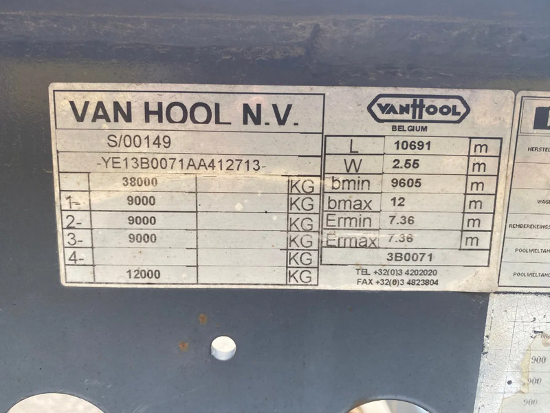 Poluprikolica za prevoz kontejnera/ Poluprikolica sa promenjivim sandukom Van Hool Container Chassis / 40-45 FT / BPW: slika 10