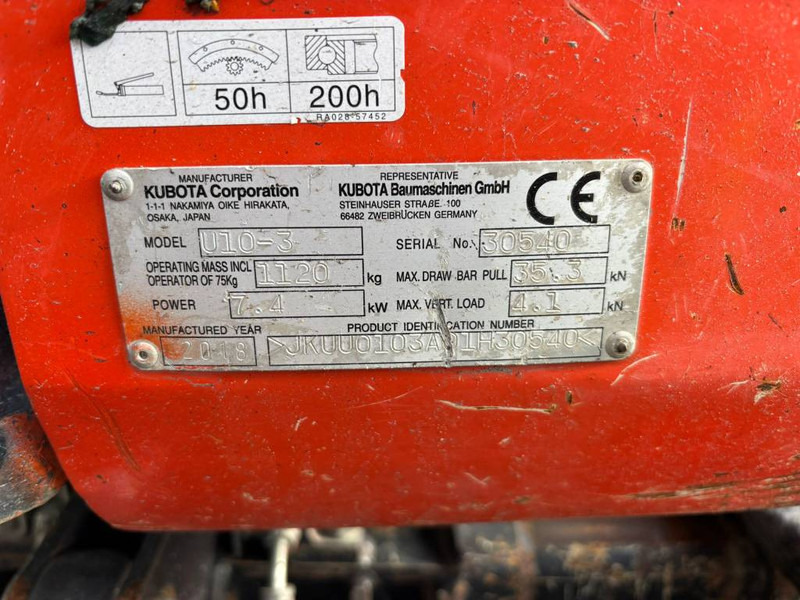 Kubota U 10-3 - Mini bager: slika 5 Kubota U 10-3 - Mini bager: slika 5