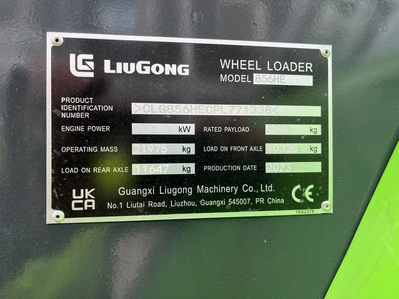 Utovarivač točkaš LIUGONG 856 HE: slika 6