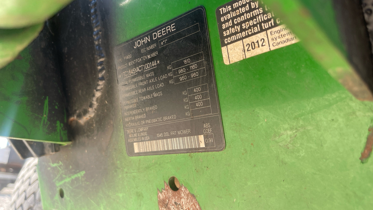 Baštenska kosačica JOHN DEERE F1400: slika 10