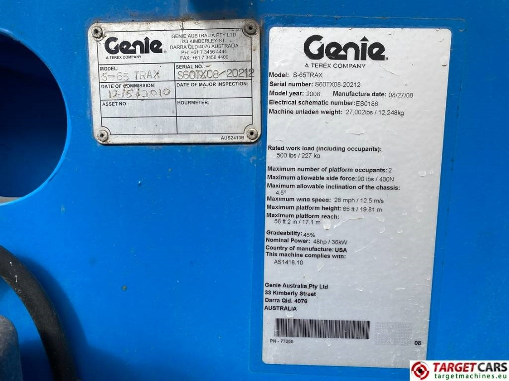 Teleskopska platforma Genie S-65 TRAX Telescopic Boom Work Lift 2180cm: slika 10