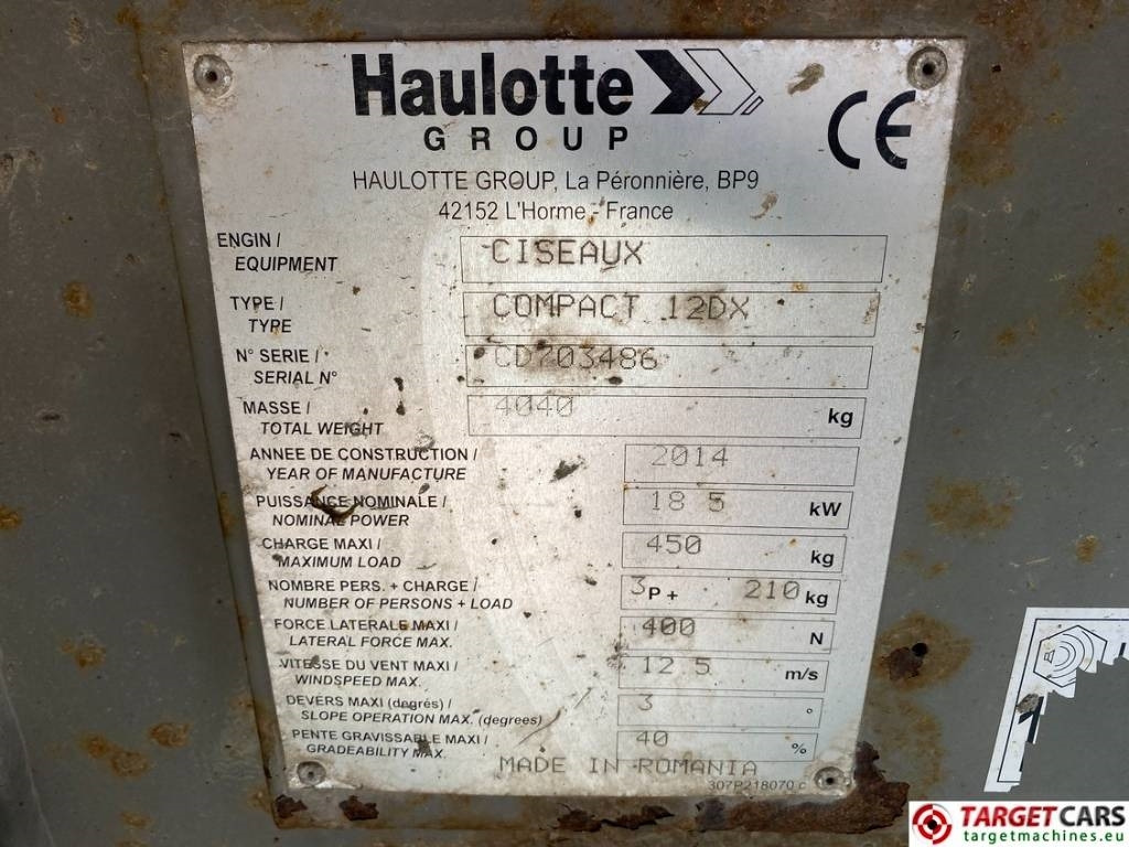 Haulotte Compact 12DX Diesel 4x4 Scissor Work Lift 1206cm  Haulotte Compact 12DX Diesel 4x4 Scissor Work Lift 1206cm: slika 10