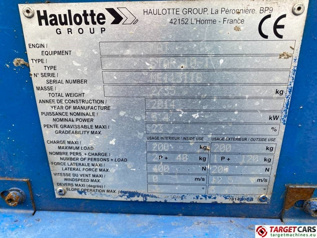 Jarbolna penjajuća platforma Haulotte Star 10 Electric Vertical Mast Work Lift 1000cm: slika 10
