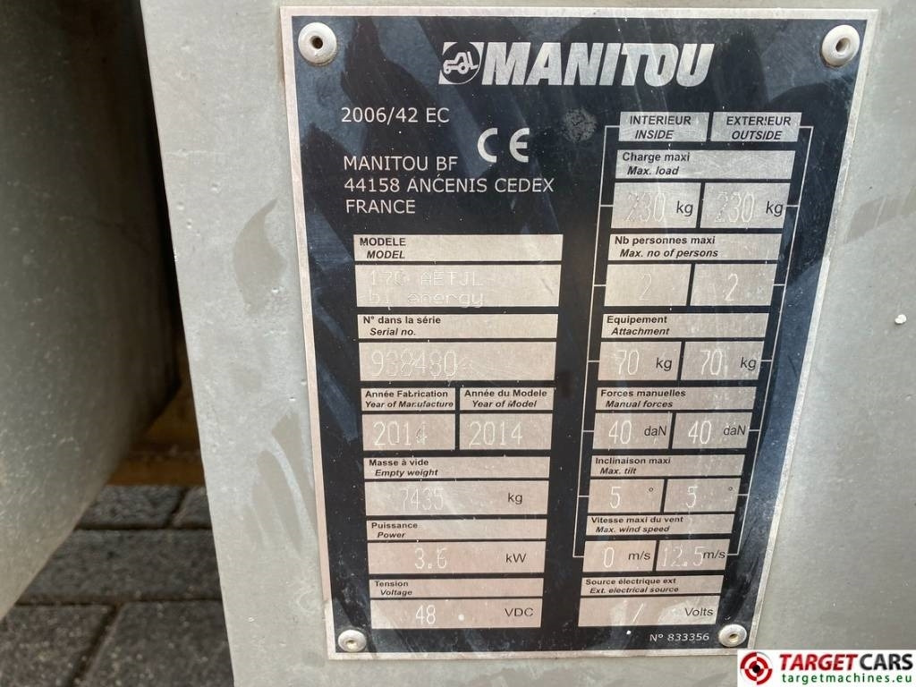 Zglobna platforma Manitou 170AETJL Bi-Energy Articulated Boom Lift 1690cm: slika 10