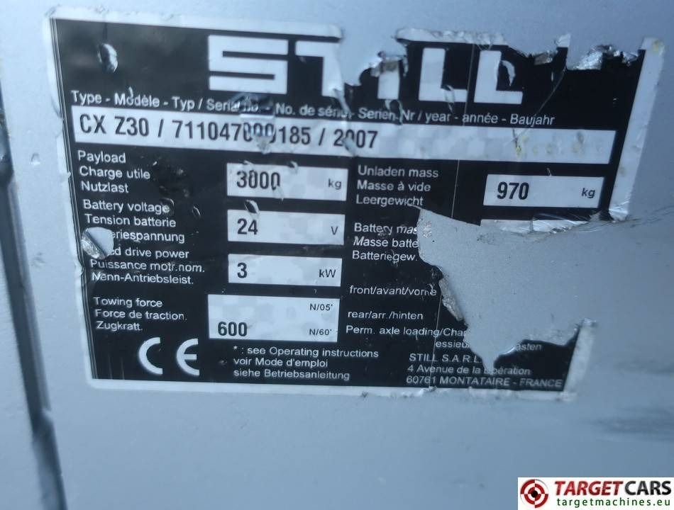 Vučno vozilo Still CX-30Z Electric Tow Truck Tractor Max 3000KG: slika 10