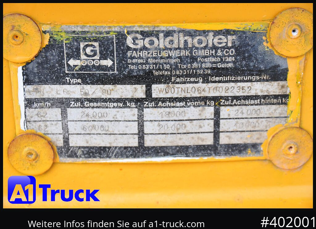 GOLDHOFER 6achs Plattform, Ballast, 60to., Schwerlast, - Plato prikolica: slika 4 GOLDHOFER 6achs Plattform, Ballast, 60to., Schwerlast, - Plato prikolica: slika 4