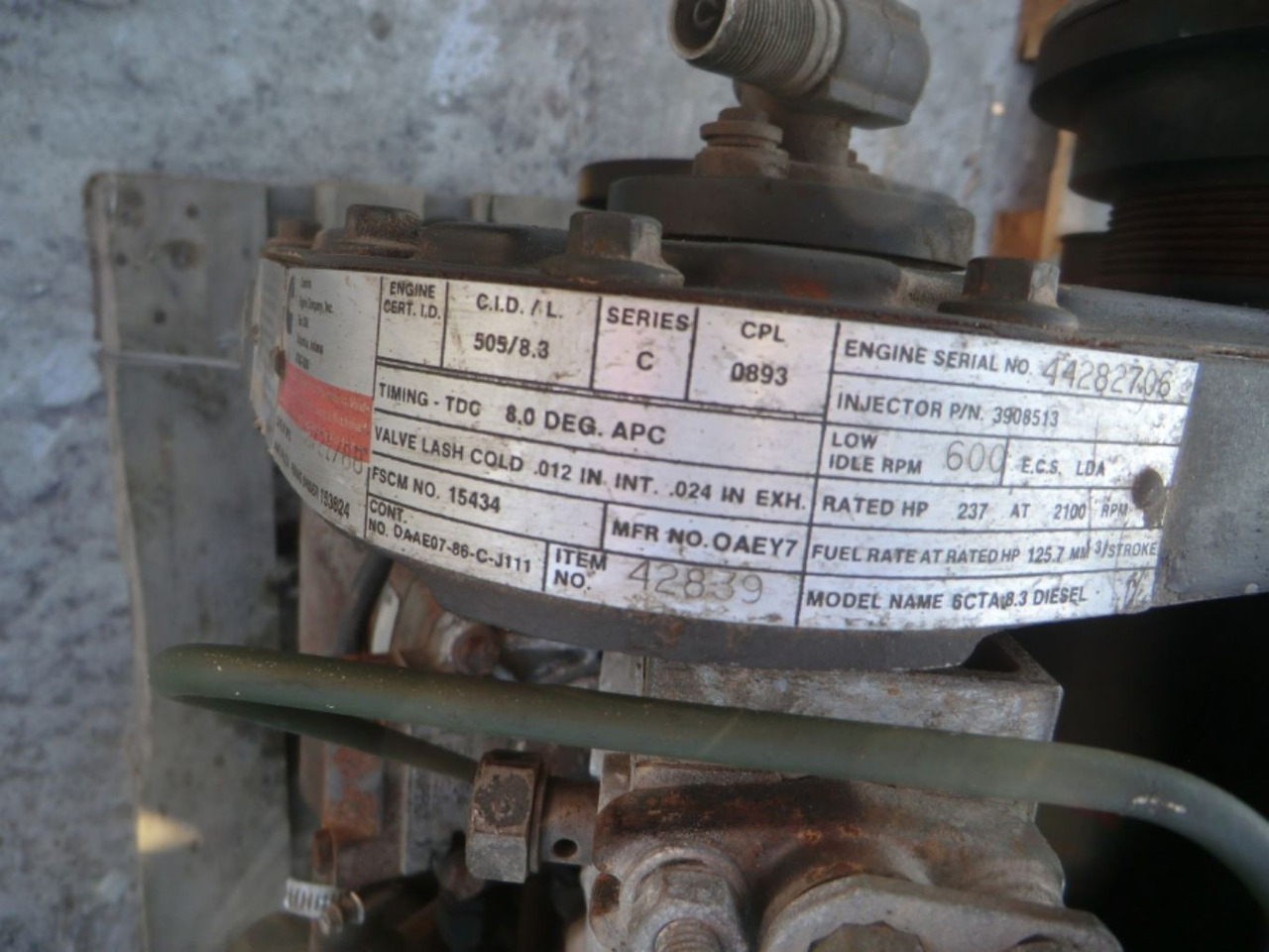 CUMMINS 6CTA8.3 LONG BLOCK REVISIONATO (ENGINE NO. 42839) - Motor za Građevinska mašina: slika 5 CUMMINS 6CTA8.3 LONG BLOCK REVISIONATO (ENGINE NO. 42839) - Motor za Građevinska mašina: slika 5