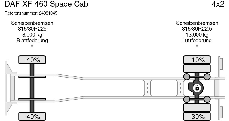 Kamion sa golom šasijom i zatvorenom kabinom DAF XF 460 Space Cab: slika 14